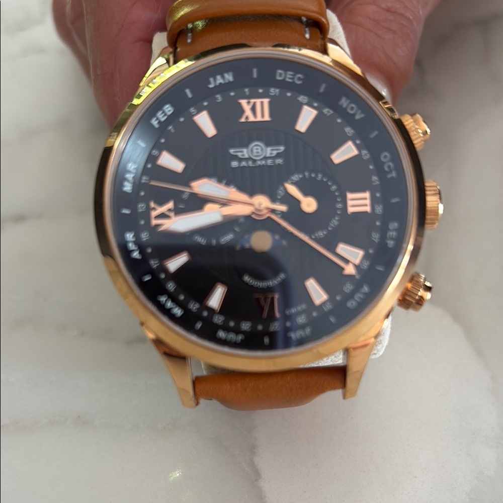 Gold and Black Chronograph Watch